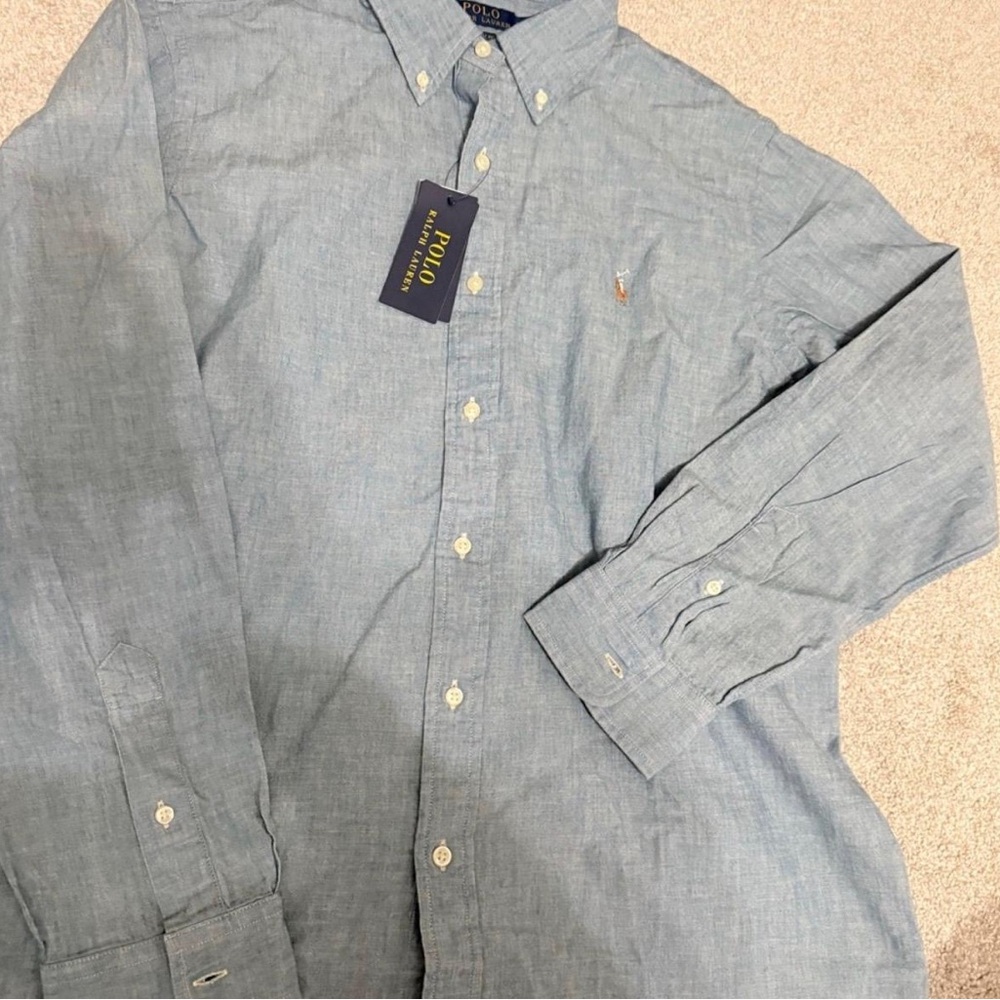 Polo by Ralph Lauren Men's Light Blue Button-Down Shirt